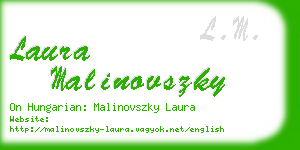 laura malinovszky business card